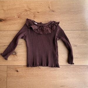 Zara Ruffled Brown Kids Top